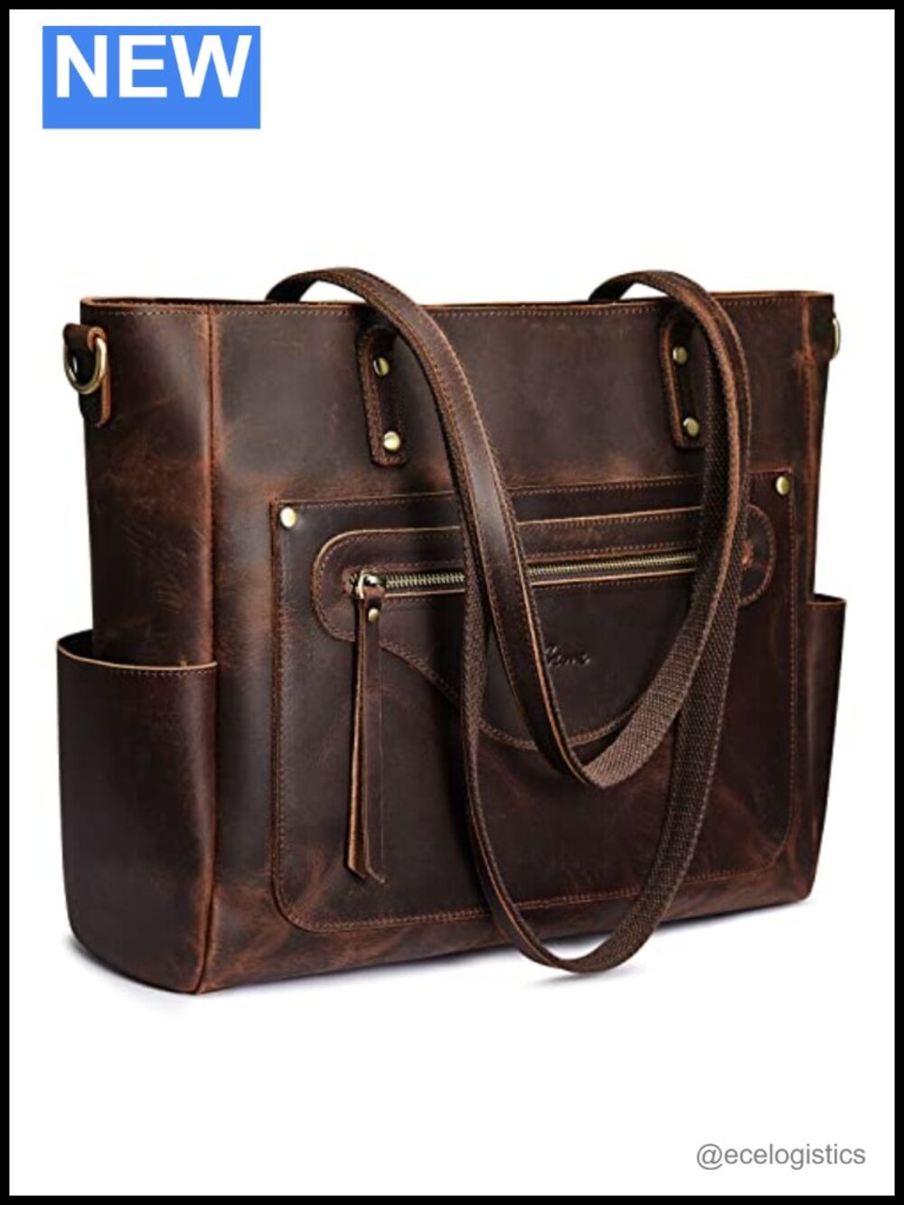 Genuine Leather Tote Bag for Women Large Shoulder Purse Laptop Bag Work Travel